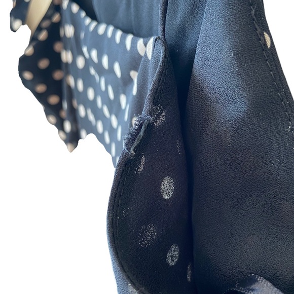 CDC BLACK AND WHITE POLKA DOT ASYMMETRIC MIDI DRESS, SLEEVELESS, SIZE 8 - Picture 11 of 12